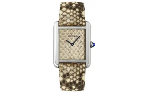 CARTIER TANK DE Quartz Movement 30m Waterproof Women's Watch 34.8mm Yellow Watch Dial Stainless Steel Case