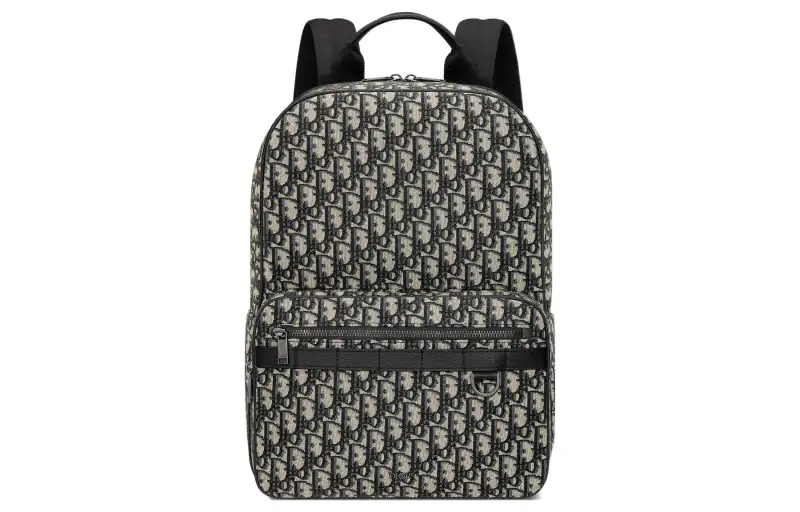 DIOR Leather, Nylon Backpack Men's Beige/Black