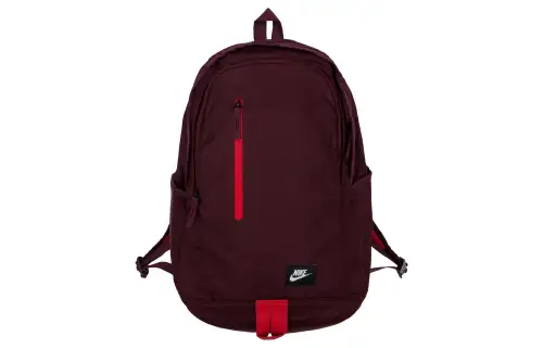 Nike Polyester Backpack Regular Unisex Red Dark Brown