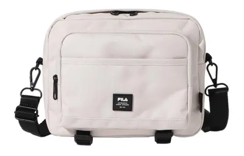 FILA Polyester Messenger Bag, Crossbody Bag, Shoulder Bag Regular Unisex White