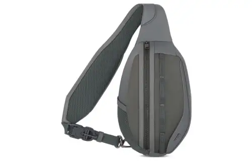 DIOR Scarab Zip Closure Smooth Cow Leather Shoulder Bag Men's Dark Gray