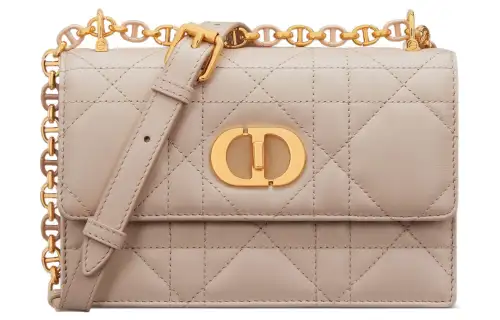 DIOR Sheepskin Leather Crossbody Bag, Shoulder Bag Women's Caramel Beige