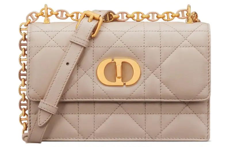 DIOR Sheepskin Leather Crossbody Bag, Shoulder Bag Women's Caramel Beige
