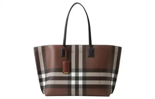 Burberry checked logo-tag tote bag