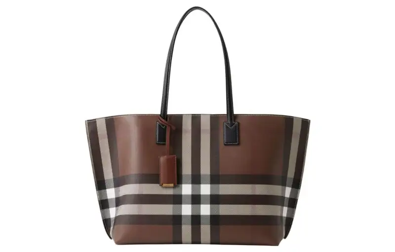 Burberry checked logo-tag tote bag