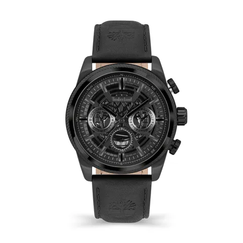 Timberland Hadlock Wrist Watches Quartz Movement Leather Strap 46mm Black Dial Men's Watches