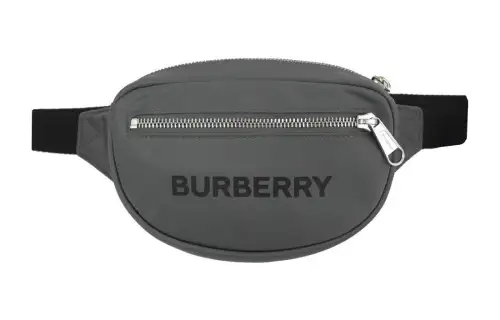 Burberry Nylon One Shoulder Crossbody Sling Bag, Fanny Pack Regular Unisex Gray