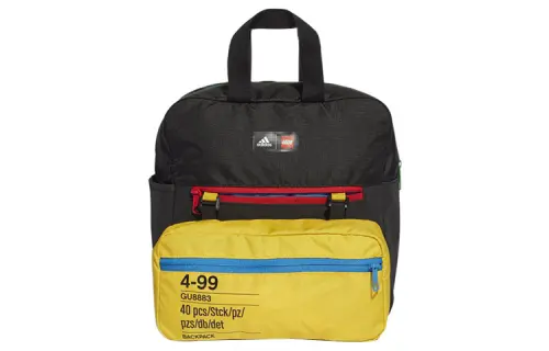 Adidas LEGO Collaboration Zip Closure Polyester Backpack Men's Black & Yellow & Green & Red