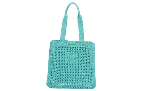 MIU MIU Fabric Tote Bag, Shopping Bag, Shoulder Bag, Handbag Women's Jade Green