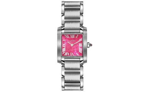 CARTIER TANK DE Quartz Movement 30m Waterproof Women's Watch 25mm Pink Watch Dial