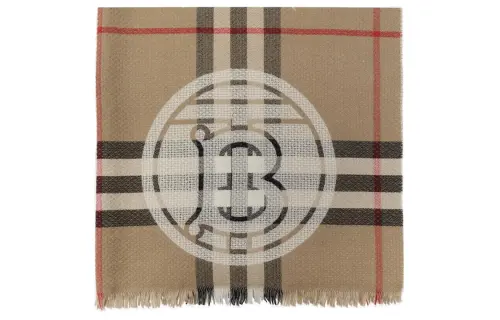Burberry Logo Detailed Checked Scarf