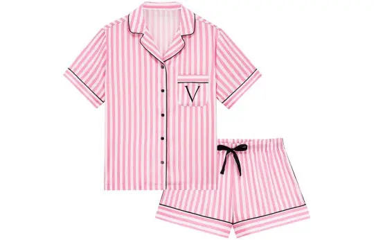 Victoria's Secret More Than Just The Comfort Series Pajama Set Women's Pink Stripes