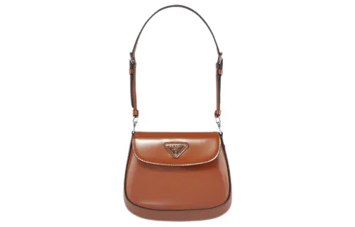 PRADA Cleo Leather Shoulder Bag, Handbag, Shoulder Bag Women's Brown