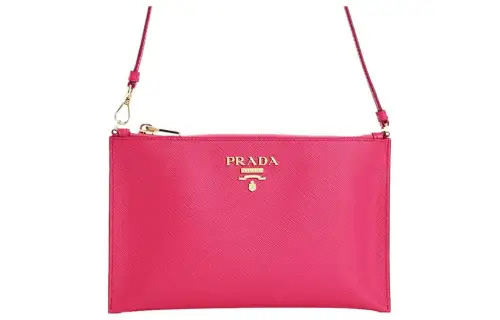 PRADA Leather Shoulder Bag, Pochette, Clutch, Shoulder Bag Women's Pink