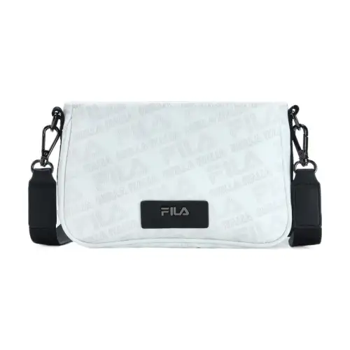 FILA PU, Textile Mixture Shoulder Bag, Crossbody Bag, Crossbody Bag Small Women's White