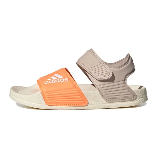Adidas Adilette Series Sandals Anti Slip Wear Resistant Children's Sandals Gray Orange White Kids'