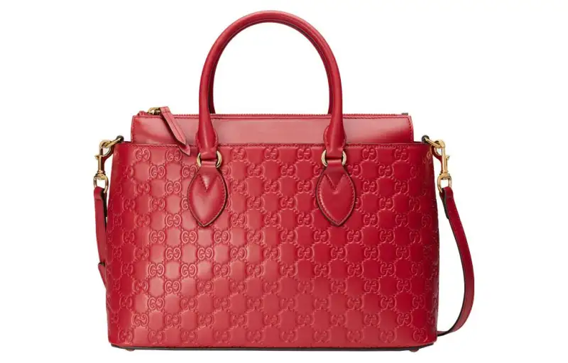 GUCCI Cow Leather Crossbody One Shoulder Handbag Regular Women's Red