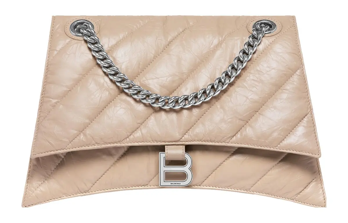 Balenciaga Cow Leather Handbag, Shoulder Bag Women's Beige