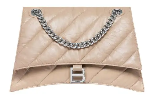 Balenciaga Cow Leather Handbag, Shoulder Bag Women's Beige