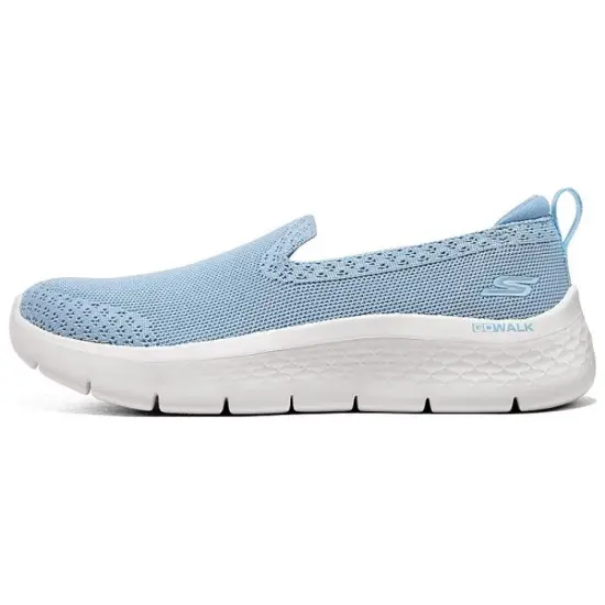 Skechers Go Walk Fle Anti-Slip Wear-Resistant Low-Top Sports Casual Shoes Women's Blue White