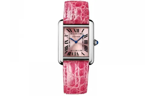 CARTIER TANK DE Quartz Movement 30m Waterproof Women's Watch 31*24.4mm Pink Watch Dial
