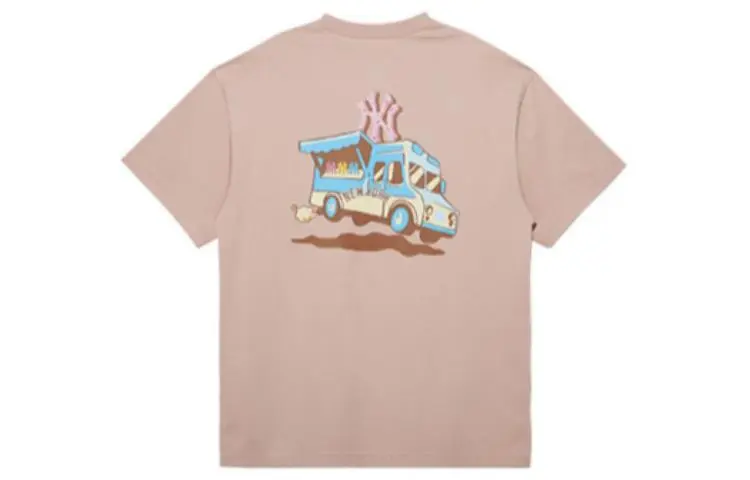 New Era T-Shirts Unisex Pink Crew Neck Moderate