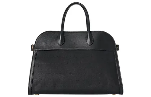 THE ROW Margau Canvas With Smooth Calfskin Canvas Bag, Tote Bag, Shopping Bag, Handbag Women's Black