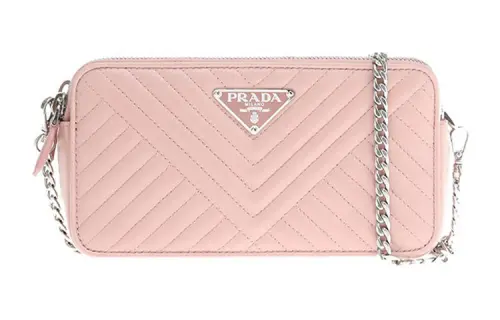PRADA Sheepskin Shoulder Bag, Crossbody Bag Mini Women's Pink
