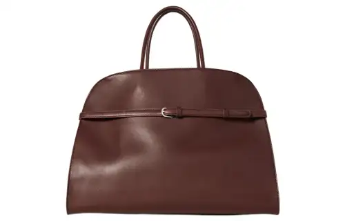 THE ROW Margau Polished Saddle Leather Tote Bag, Shopping Bag, Handbag Women's Brown