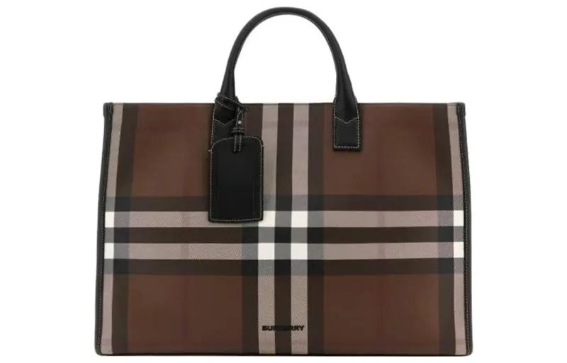 Burberry Polyurethane Tote Bag, Shopping Bag, Handbag, Shoulder Bag Men's Brown
