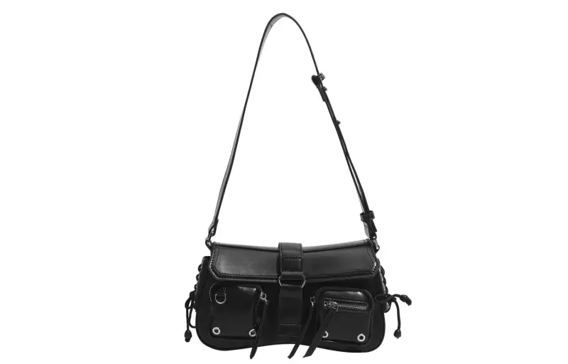 NOMK Pu Underarm Shoulder Bag, Crossbody Bag Regular Women's Black