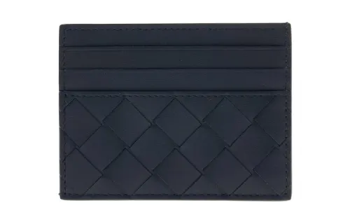Bottega Veneta Cow Leather Wallet Card Holder Men's Blue