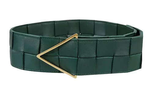 Bottega Veneta Leather Belts Women's Green /