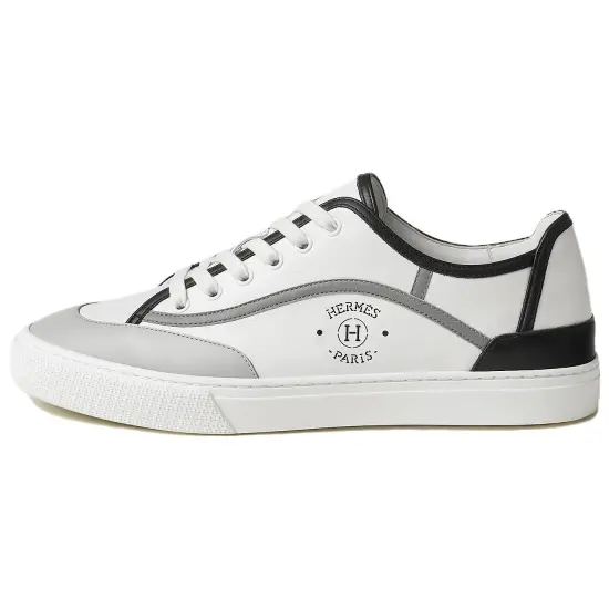 HERMES Skateboard Shoes Men Low-Top White Gray