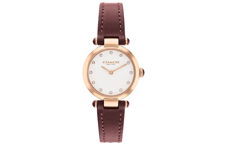 COACH CARY Wrist Watches Quartz Movement Leather Strap 26mm White Dial Women's Watch
