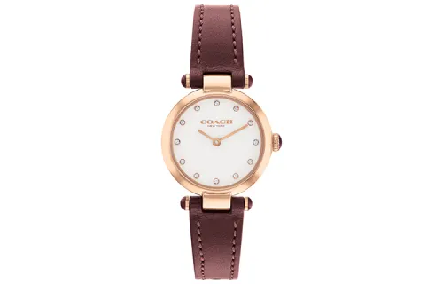 COACH CARY Wrist Watches Quartz Movement Leather Strap 26mm White Dial Women's Watch