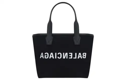 Balenciaga 100% Cotton Tote Bag, Shopping Bag, Handbag Small Women's Black