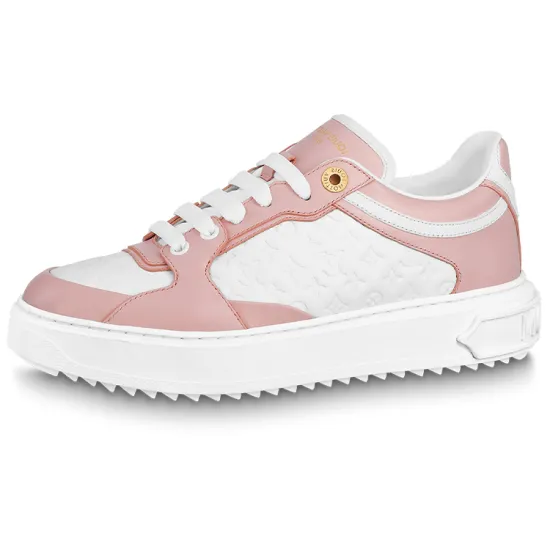 LOUIS VUITTON Time Out Sneakers 'White Mini Monogram Pink' Women's