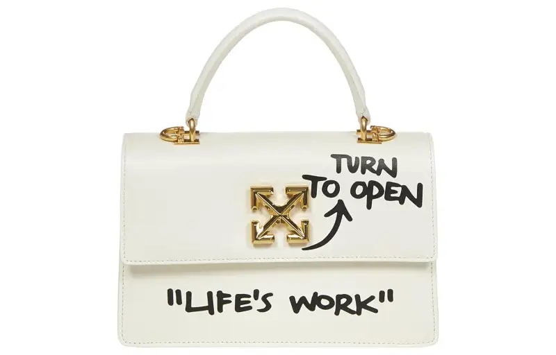 OFF WHITE 1.4 Jitney 'LIFE'S WORK' Bag White