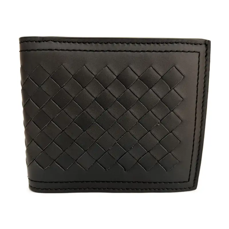 Bottega Veneta Calfskin Coin Purse Wallet Regular Men's Black