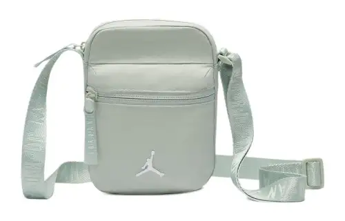 Jordan Cotton With Nylon Cell Phone Pouch, Shoulder Bag, Crossbody Bag Mini Unisex Grass Green