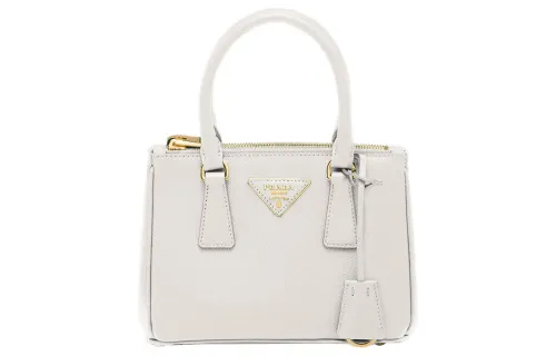 PRADA Galleria Killer Bag Leather Shoulder Bag, Crossbody Bag, Handbag Mini Women's White