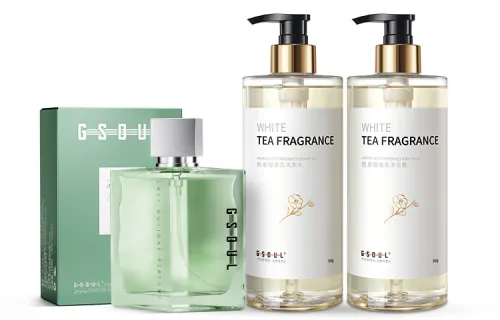 Perfumed Darjeeling tea, white tea, shampoo, shower gel, fresh nutritious set strongly flavoured, natural and permanent formula, 50 ml, 500g, 500g