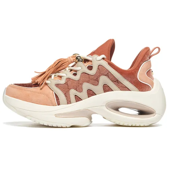 LI NING 1990 Heart Dance Low Top Sports Casual Shoes Women's Red Tan