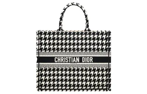 DIOR BookTote Canvas Tote Bag, Shopping Bag, Canvas Bag, One Shoulder Handbag Large Women's Black/White