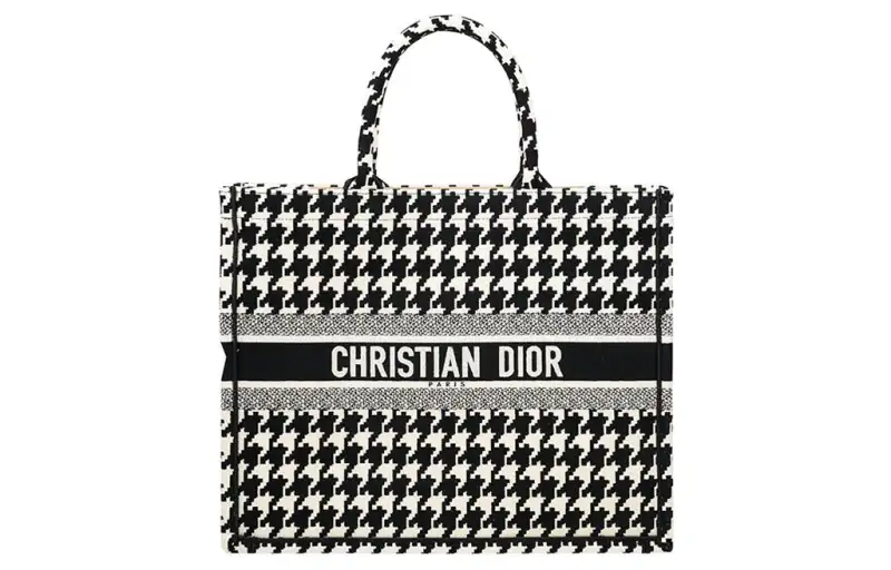 DIOR BookTote Canvas Tote Bag, Shopping Bag, Canvas Bag, One Shoulder Handbag Large Women's Black/White