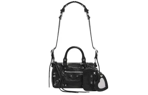 Balenciaga Le Cagole Sheepskin Shoulder Bag, Crossbody Bag Mini Women's Black