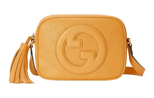 GUCCI Blondie Leather Crossbody Bag, Shoulder Bag Women's Yellow