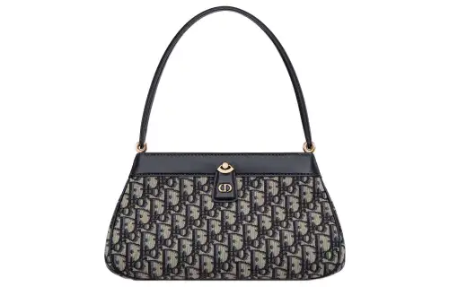 DIOR Key Gold tone Lock Smooth Cow Leather Shoulder Bag, Handbag Medium Women's Black