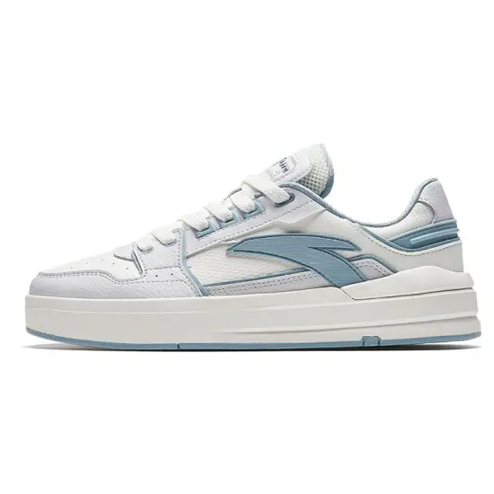 ANTA Street Play Series Skateboard Shoes Men Low-Top White Gray Blue